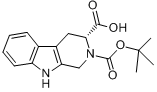 N-叔丁氧羰基-D-1,2,3,4-四氢-beta-咔啉-3-甲酸; (R)-2-叔丁氧羰基)-2,3,4,9-四氢-1H-吡啶并[3,4-b]吲哚-3-分子式结构图