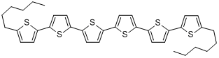 α,ω-二己基六联噻吩分子式结构图