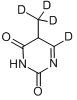 胸腺嘧啶-d4 (甲基-d3,6-d1)分子式结构图