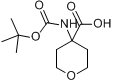 4-(Boc-氨基)四氢吡喃-4-羧酸分子式结构图
