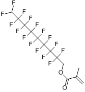 2,2,3,3,4,4,5,5,6,6,7,7,8,8,9,9-十六氟壬基甲基丙烯酸酯分子式结构图