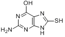 2-氨基-6-羟基-8-巯基嘌呤;2-氨基-6-羟基-8-巯基嘌呤;2-氨基-6-羟基-8-巯基嘌呤,97%分子式结构图
