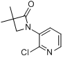 1-(2-氯-3-吡啶)-3,3-二甲基氮杂环丁烷-2-酮分子式结构图