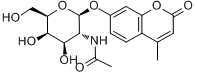 4-甲基伞形酮-2-乙酰氨基-2-脱氧-β-D-吡喃半乳糖苷分子式结构图