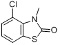 灭瘟唑;4-氯-3-甲基苯并噻唑-2(3H)-酮分子式结构图