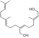 谱劳诺托;谱劳诺托;普劳诺托;(E,Z,E)-7-羟甲基-3,11,15-三甲基-2,6,10,14-十六碳四烯-1-醇分子式结构图