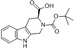 N-叔丁氧羰基-L-1,2,3,4-四氢-beta-咔啉-3-羧酸; (S)-2-叔丁氧羰基)-2,3,4,9-四氢-1H-吡啶并[3,4-b]吲哚-3-分子式结构图