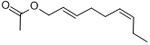 (E,Z)-乙酸-2,6-壬二烯-1-醇酯英文名称：6-Nonadien-1-ol,acetate,(E,Z)-2;(E,Z)-乙酸-2,6-壬二烯-1-醇酯分子式结构图