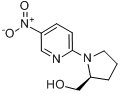 (S)-(-)-N-(5-硝基-2-吡啶基)脯氨醇分子式结构图