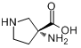 南瓜子氨酸;南瓜子氨酸;(3R)-3-氨基吡咯烷-3-羧酸分子式结构图