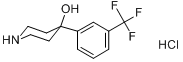 4-[3-(三氟甲基)苯基]-4-哌啶醇盐酸盐分子式结构图