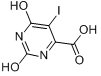 5-碘乳清酸;5-碘化乳清酸;6-羧基-2,4-二羟基-5-碘嘧啶;碘乳清酸分子式结构图