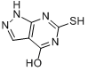 4-羟基-6-巯基吡唑并[3,4-d]嘧啶分子式结构图