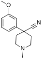 4-氰基-4-(3-甲氧苯基)-1-甲基哌啶分子式结构图