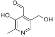 吡哆醛; 3-羟基-5-羟甲基-2-甲基吡啶-4-甲醛分子式结构图