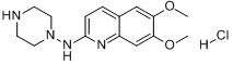 2-哌嗪基-4-氨基-6,7-二甲氧基喹唑啉盐酸盐分子式结构图