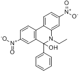 5-乙基-5,6-二氢-3,8-二硝基-6-苯基-6-菲啶醇分子式结构图