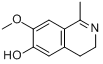 1-Methyl-7-hydroxy-6-methoxy-3,4-dihydroisoquinoline分子式结构图