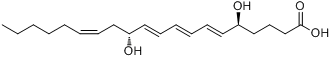 (5S,6E,8E,10E,12R,14Z)-5,12-二羟基二十碳-6,8,10,14-四烯酸分子式结构图