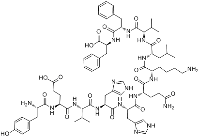 TYR-GLU-VAL-HIS-HIS-GLN-LYS-LEU-VAL-PHE-PHE分子式结构图