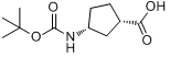 (1S,3R)-N-BOC-1-氨基环戊烷-3-羧酸分子式结构图