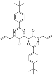 O,O'-双(4-叔丁基苯酰)-N,N'-二烯丙基-L-酒石肼分子式结构图