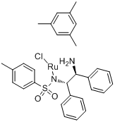 氯{[(1S,2S)-(+)-2-氨基-1,2-二苯基乙基](4-甲基苯磺酰)氨基}(均三甲苯)钌(II)分子式结构图