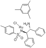 氯{[(1R,2R)-(+)-2-氨基-1,2-二苯基乙基](4-甲基苯磺酰)氨基}(均三甲苯)钌(II)分子式结构图