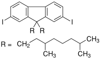 2,7-二碘-9,9-二(3′,7′-二甲基辛基)-9H-芴分子式结构图