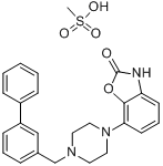 7 - [4 - ([1,1'-联苯] - 3 -甲基)- 1 -哌嗪基] -2(3H)H-苯并恶唑酮甲磺酸分子式结构图