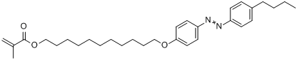11-[4-(4-丁基苯偶氮)苯氧基]十一烷基甲基丙烯酸酯分子式结构图