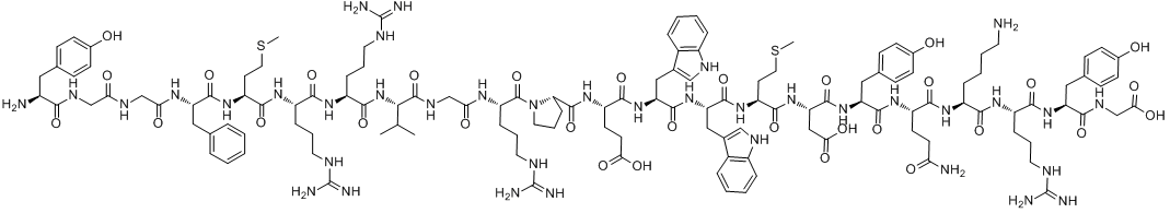 TYR-GLY-GLY-PHE-MET-ARG-ARG-VAL-GLY-ARG-PRO-GLU-TRP-TRP-MET-ASP-TYR-GLN-LYS-ARG-TYR-GLY分子式结构图