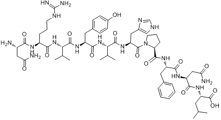 ASN-ARG-VAL-TYR-VAL-HIS-PRO-PHE-ASN-LEU分子式结构图