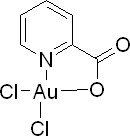 二氯(2-吡啶甲酸)金分子式结构图