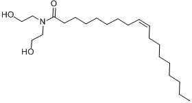 二癸基硫醚;(Z)-N,N-二(2-羟基乙基)-9-十八烯酸酰胺分子式结构图