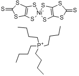 四正丁基合双(1,3-二噻环戊二烯-2-硫酮-4,5-二硫醇)镍(III)分子式结构图