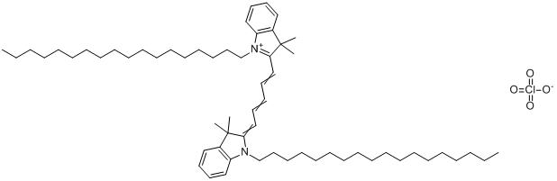 1,1'-双十八烷基-3,3,3',3'-四甲基吲哚二碳菁高氯酸盐分子式结构图