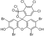 2,3,4,5-四氯-6-(2,4,5,7-四溴-6-羟基-3-氧代-3H-占吨-9-基)苯甲酸分子式结构图