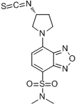 (R)-(-)-4-(N,N-二甲氨基磺酰)-7-(3-异硫氰酸基吡咯烷-1-基)-2,1,3-苯并恶二唑[用于高效液相色谱标记]分子式结构图