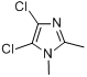 4,5-二氯-1,2-二甲基-1H-咪唑分子式结构图