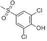 2,6-二氯-4-甲基磺酰苯酚分子式结构图