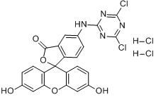 5-([4,6-二氯三唑-2-基]胺)荧光素 盐酸盐分子式结构图