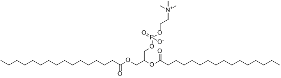 二棕榈酰磷脂酰胆碱(DPPC)分子式结构图