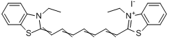 3-乙基-2-[7-(3-乙基-2-苯并噻唑啉)-1,3,5-庚三烯]碘化苯并噻唑分子式结构图