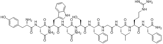 TYR-ASN-TRP-ASN-SER-PHE-GLY-LEU-ARG-PHE-NH2分子式结构图