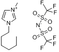 1-己基-3-甲基咪唑双(三氟甲基磺酰)亚胺分子式结构图