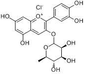 氯化花青素-3-O-鼠李糖苷分子式结构图