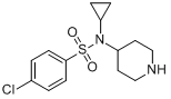 4-氯-N-环丙基-N-哌啶-4-基苯磺酰胺分子式结构图