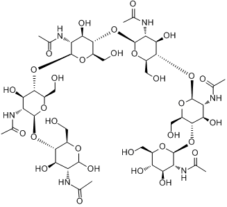 N,N',N,N''',N'''',N'''''-六乙酰壳六糖分子式结构图