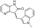 1,3-二氢-3-[(1-甲基-1H-吲哚-3-基)亚甲基]-2H-吡咯并[3,2-B]吡啶-2-酮分子式结构图